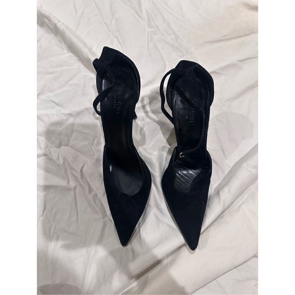 Diamonds on heel Gucci pumps vintage size 7.5 women’s black suede - Picture 12 of 12